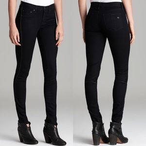 LAST CHANCE - Rag & Bone Skinny Jeans with Leather Piping